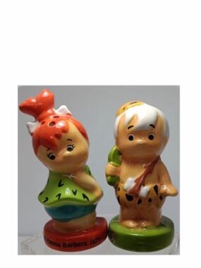 NEW The Flintstones Pebbles and Bam Bam Ceramic Salt and Pepper Shakers Set